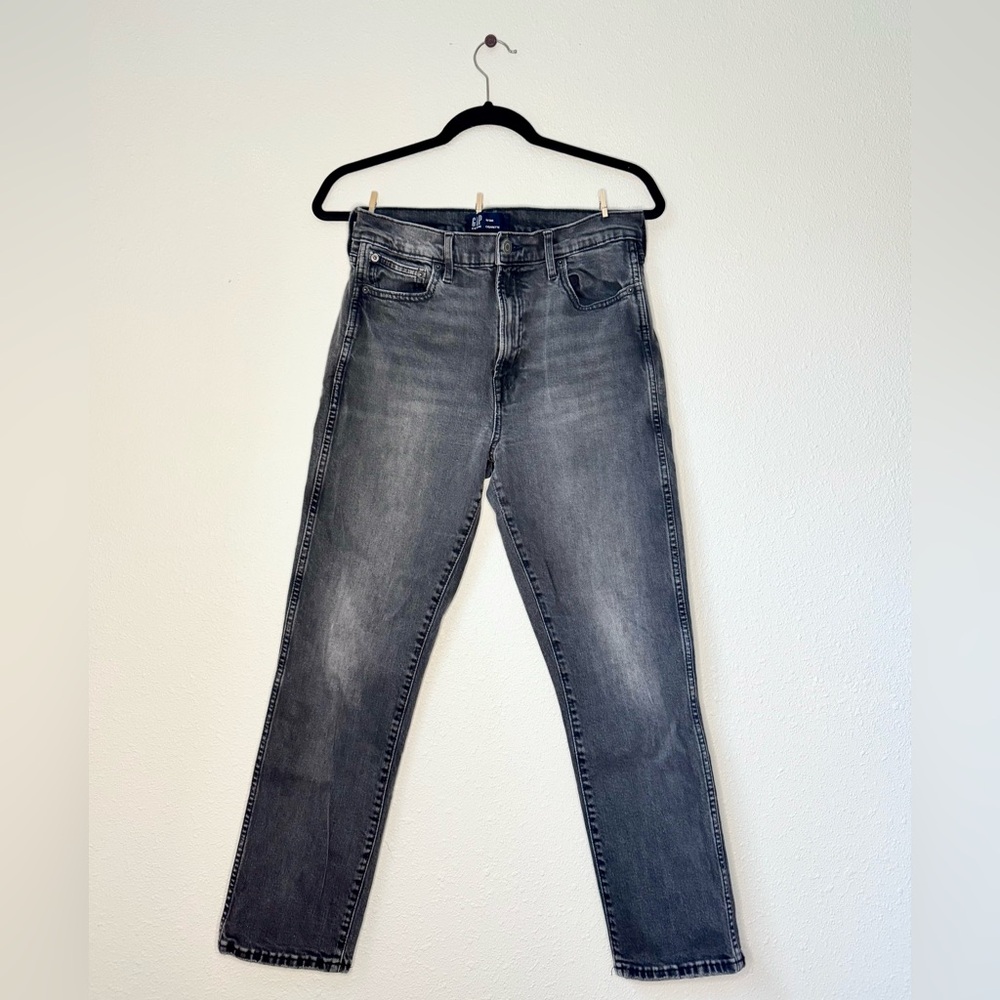GAP High Rise Cigarette Jeans Washed Black